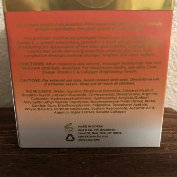 Clear visage vitamin C and collagen, moisturizing day cream - Picture 3 of 4